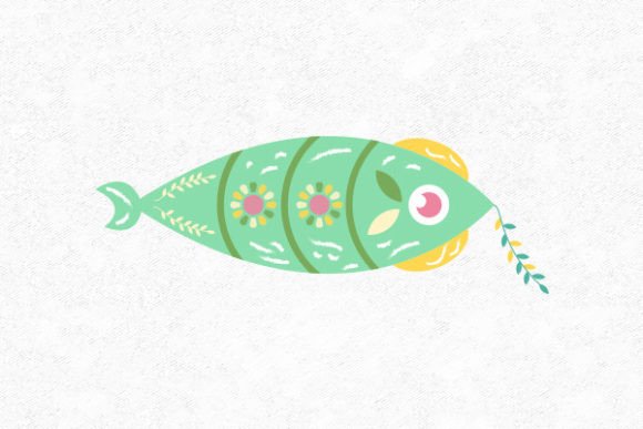 Colorful Fish Floral SVG Design