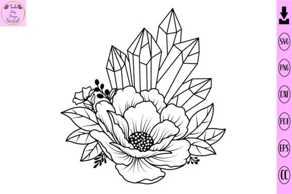 Floral Crystal SVG: Crystal Flower SVG