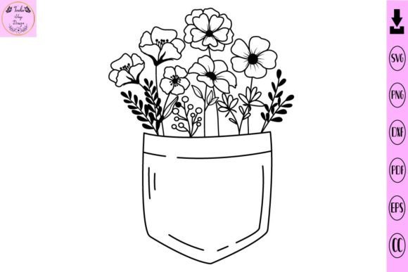 Floral in Pocket SVG Flower Design