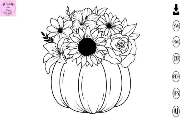 Flower Pumpkin SVG: Fall & Thanksgiving