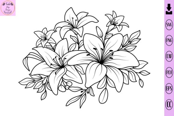 Lily Bouquet Flower SVG