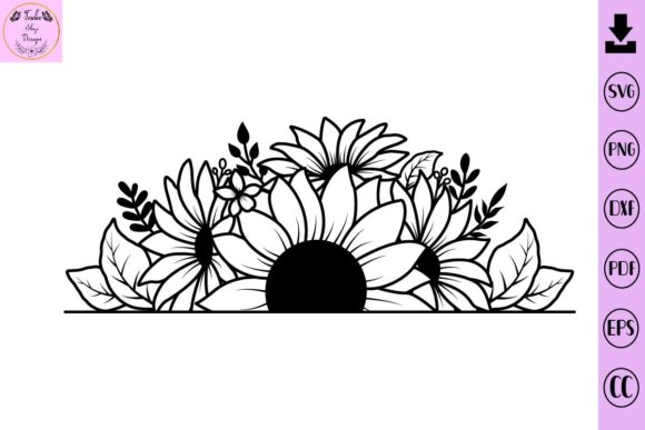 Sunflower Split Monogram SVG